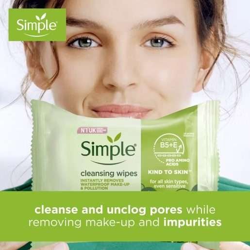 Simple biodegradable Cleansing Wipes 25pk