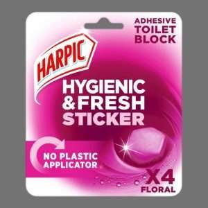 Harpic Floral Hygienic & Fresh Toilet Block Sticker 4 Pack
