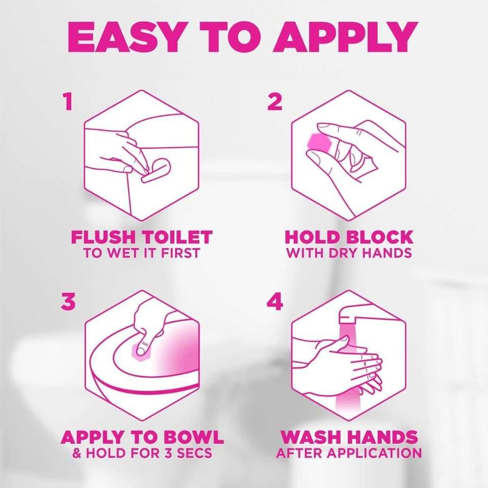 Harpic Floral Hygienic & Fresh Toilet Block Sticker 4 Pack