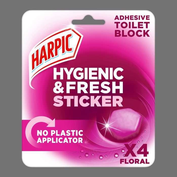 Harpic Floral Hygienic & Fresh Toilet Block Sticker 4 Pack