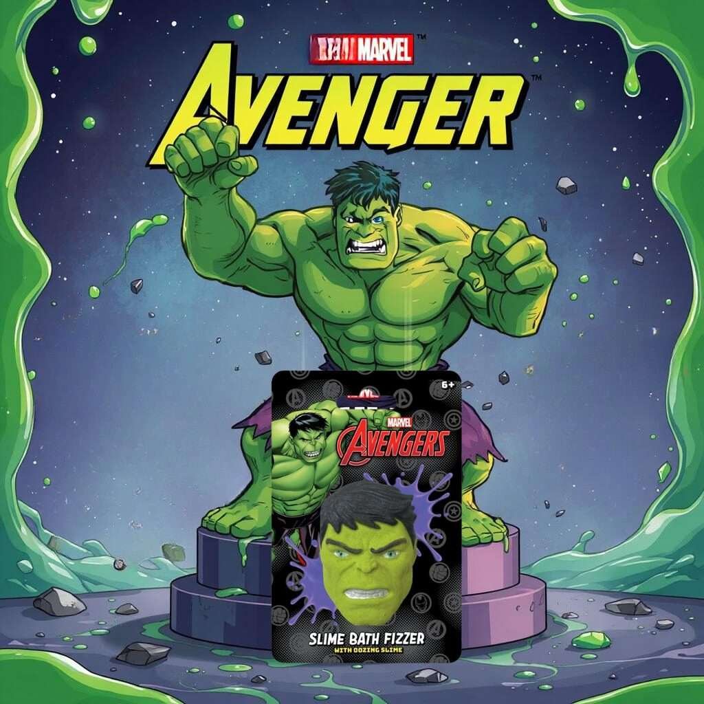 Marvel Avengers Hulk’s Face Slime Bath Fizzer 150g Marvel Avengers Hulk’s Face Slime Bath Fizzer 150g