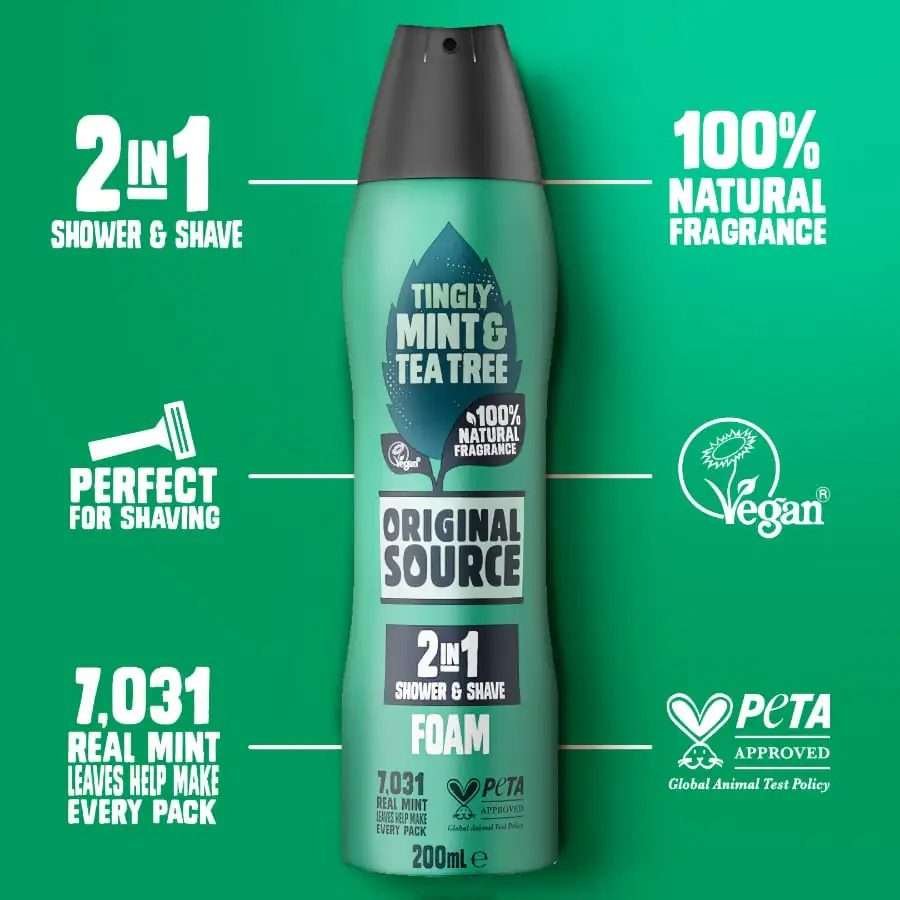 Original Source Mint & Tea Tree Shower & Shave Foam 200ml