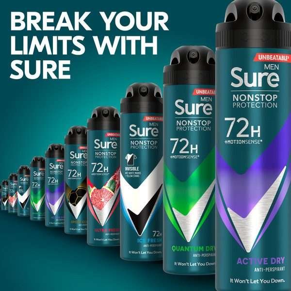 Sure Men 72H Active Dry Anti-Perspirant 150ml Sure Men 72H Active Dry Anti-Perspirant 150ml
