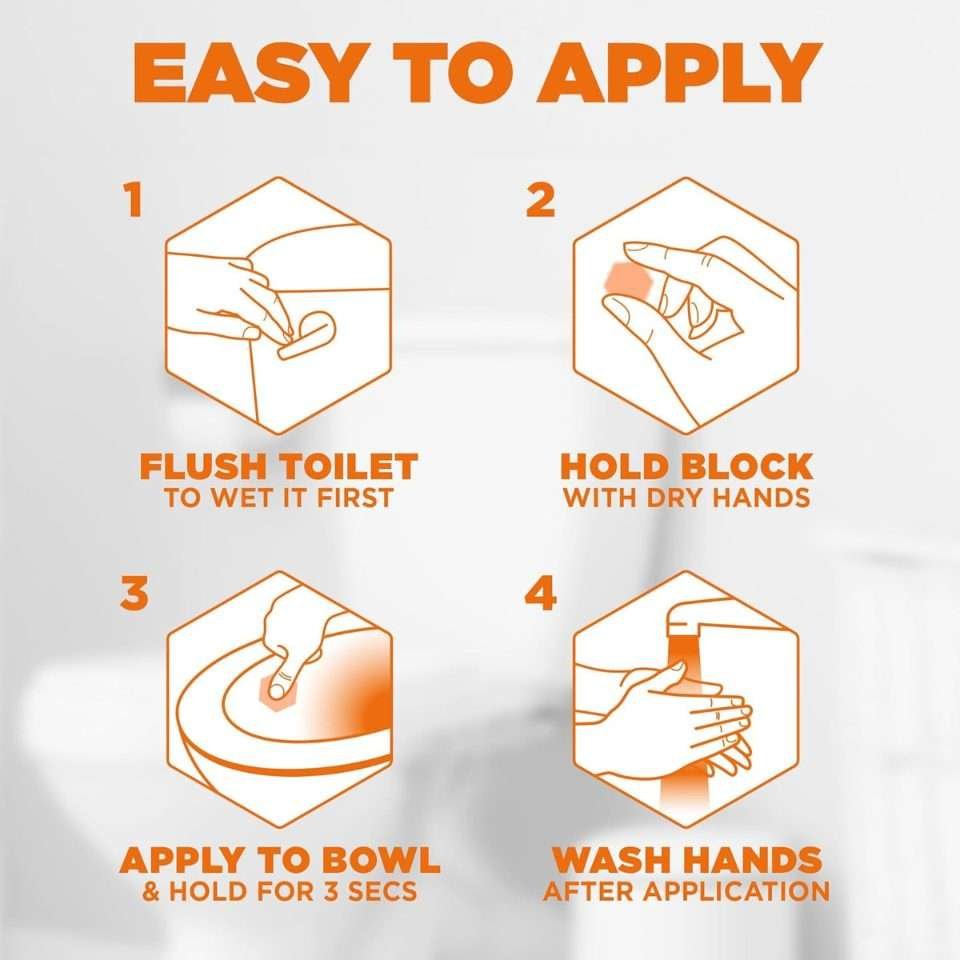 Harpic Citrus Hygienic & Fresh Toilet Block Sticker 4 Pack