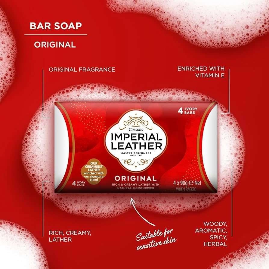 Imperial Leather Original Classic Soap Bar 4 x 90g