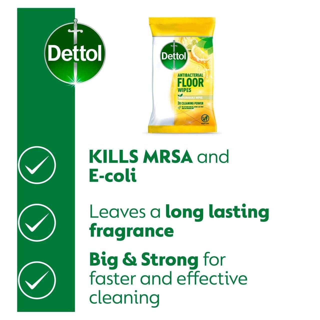 Dettol Anti-bacterial Lemon & Lime Floor Wipes 25 Pack Dettol Anti-bacterial Lemon & Lime Floor Wipes 25 Pack