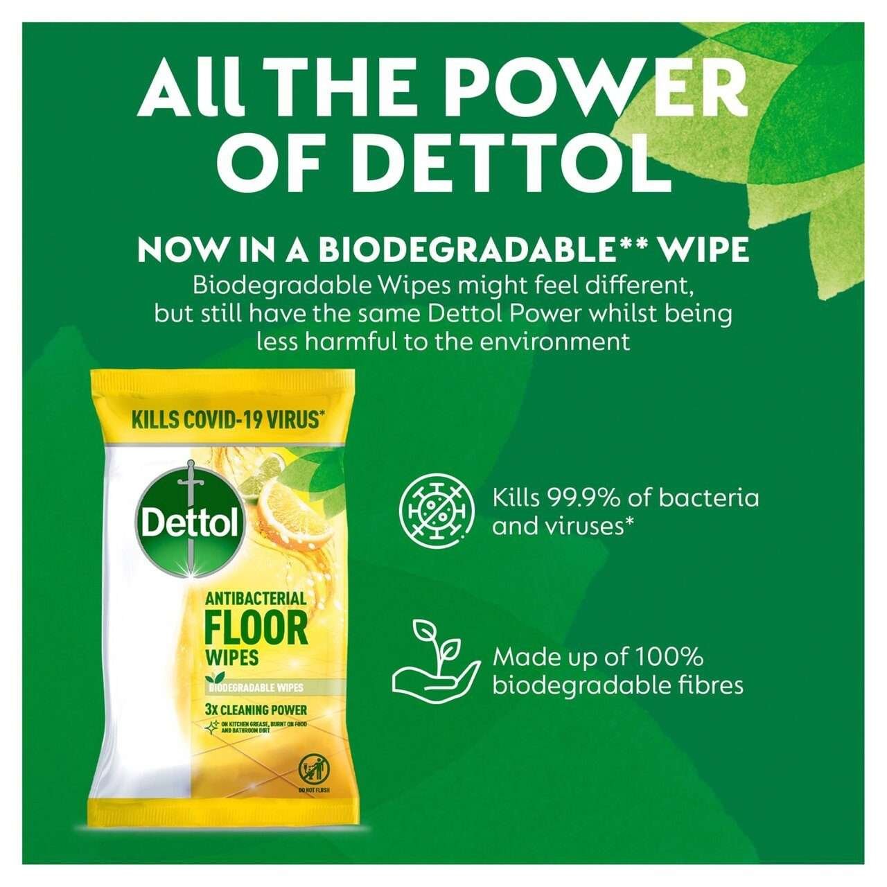 Dettol Anti-bacterial Lemon & Lime Floor Wipes 25 Pack Dettol Anti-bacterial Lemon & Lime Floor Wipes 25 Pack