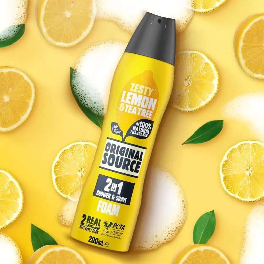 Original Source Zesty Lemon Shower & Shave Foam 200ml Original Source Zesty Lemon Shower & Shave Foam 200ml