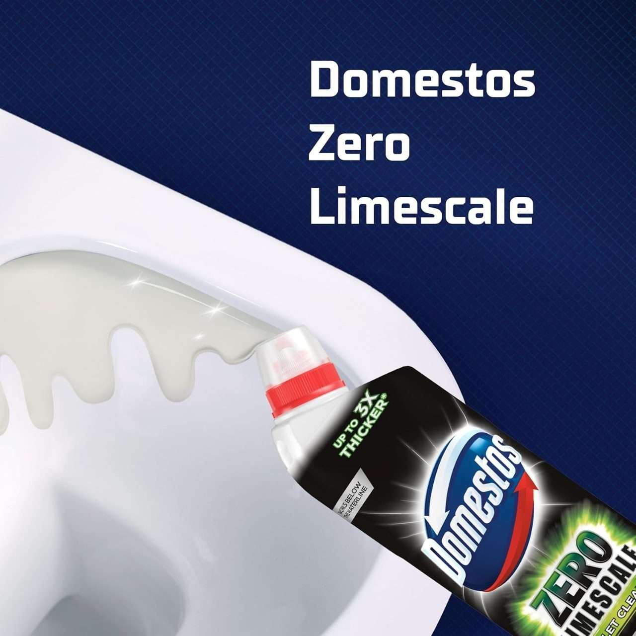 Domestos Lime Zero Limescale Toilet Bleach Cleaner 750ml