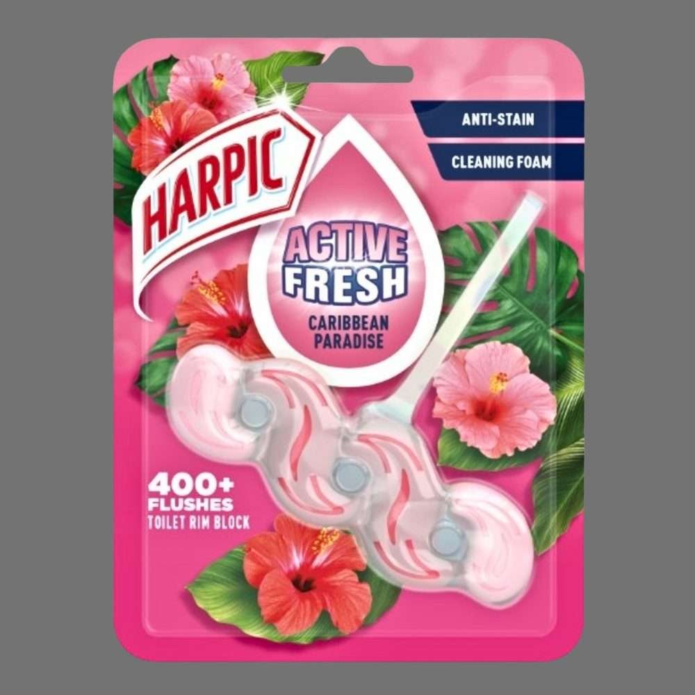 Harpic Active Fresh Caribbean Paradise Toilet Block 35g Harpic Active Fresh Caribbean Paradise Toilet Block 35g