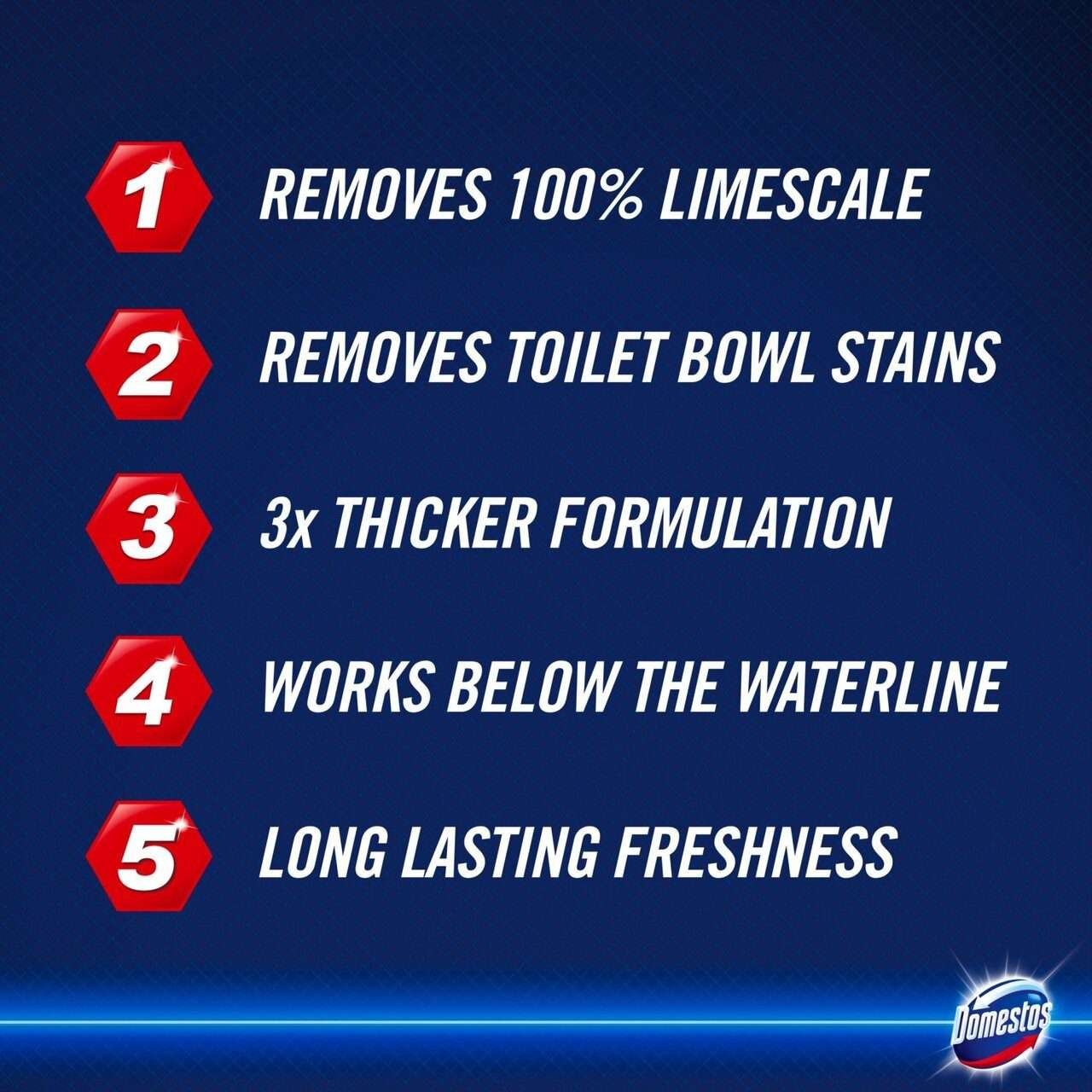 Domestos Lime Zero Limescale Toilet Bleach Cleaner 750ml