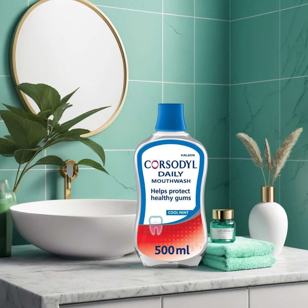 Corsodyl Cool Mint Daily Care Alcohol Free Mouthwash 500ml