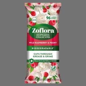 Zoflora Wild Raspberry & Peony Antibacterial Cleaning Wipes 96pk
