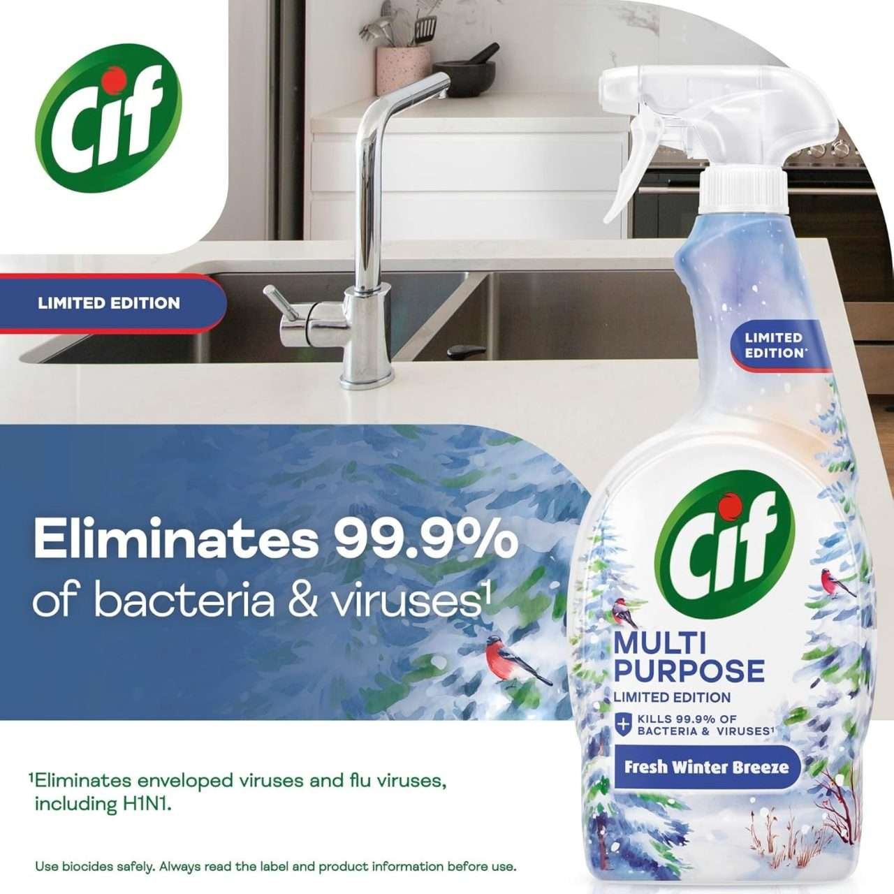 Cif Fresh Winter Breeze Multipurpose Cleaner Spray 750ml Cif Fresh Winter Breeze Multipurpose Cleaner Spray 750ml