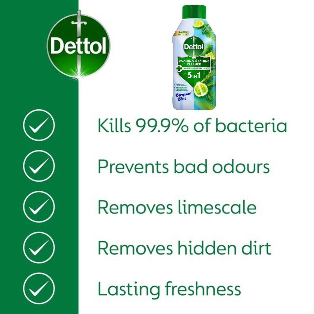 Dettol Bergamot Bliss Washing Machine Cleaner 250ml Dettol Bergamot Bliss Washing Machine Cleaner 250ml