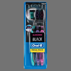 Oral-B Allrounder Black Manual Toothbrush 3pk