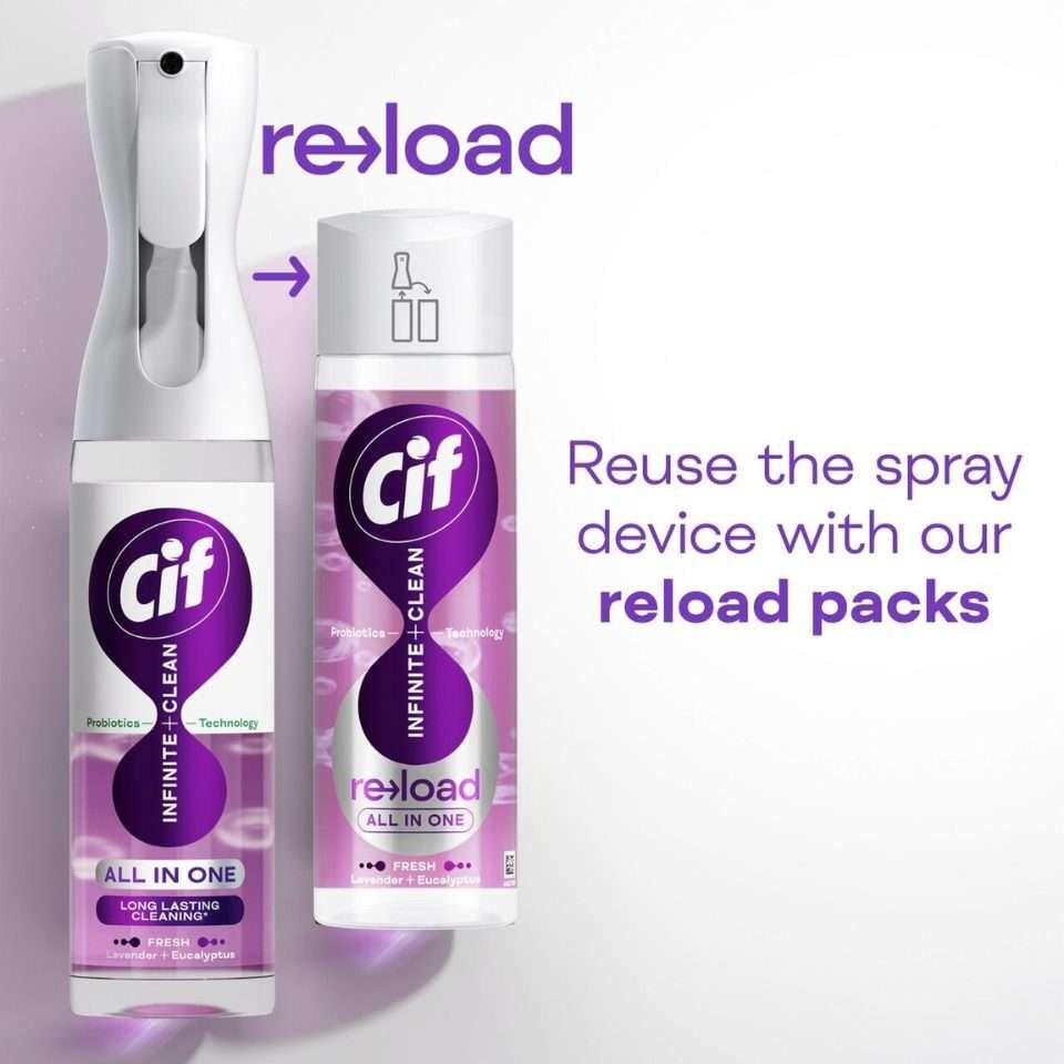 Cif Infinite Clean All-in-One Fresh Lavender & Eucalyptus Reload 280ml