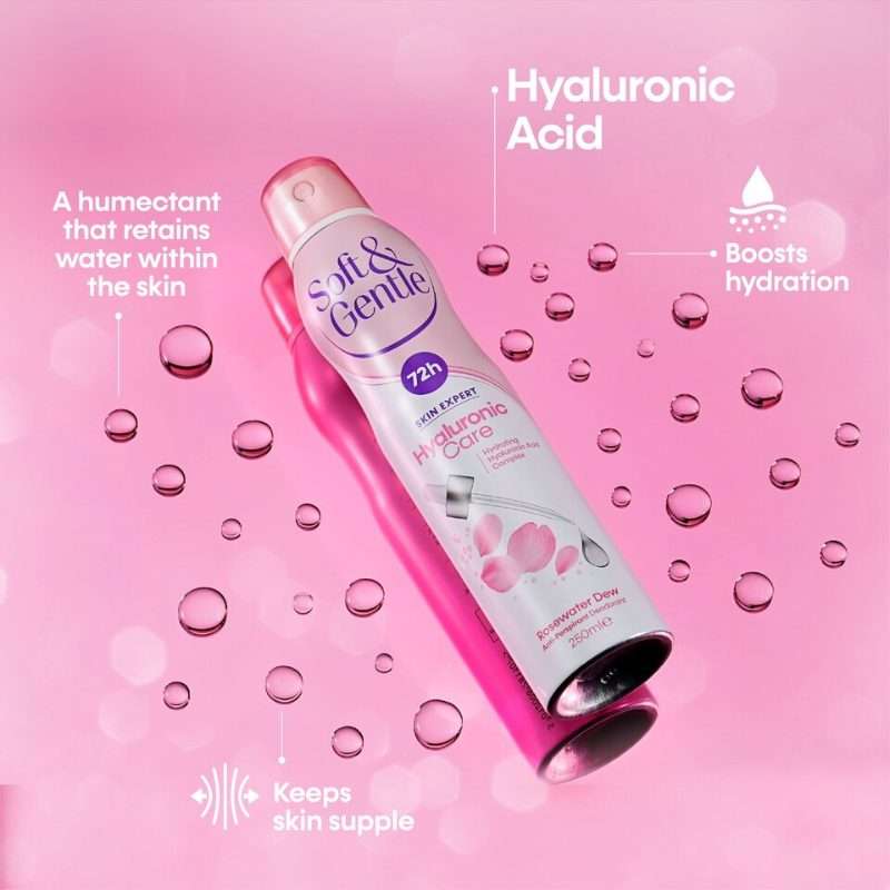 Soft & Gentle Rose Water Hyaluronic Care Anti-Perspirant Spray 250ml