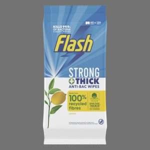 Flash Antibacterial Wipes Lemon 120pk