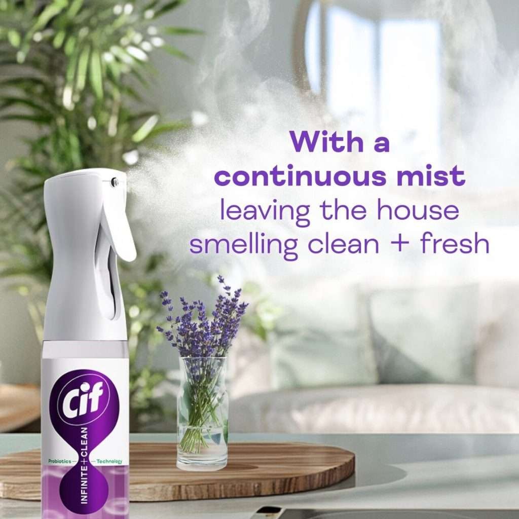 Cif Infinite Clean All-in-One Fresh Lavender & Eucalyptus Spray 280ml Cif Infinite Clean All-in-One Fresh Lavender & Eucalyptus Spray 280ml