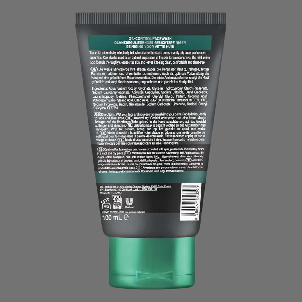 Dove Men+Care Face Wash Oil Control 100ml