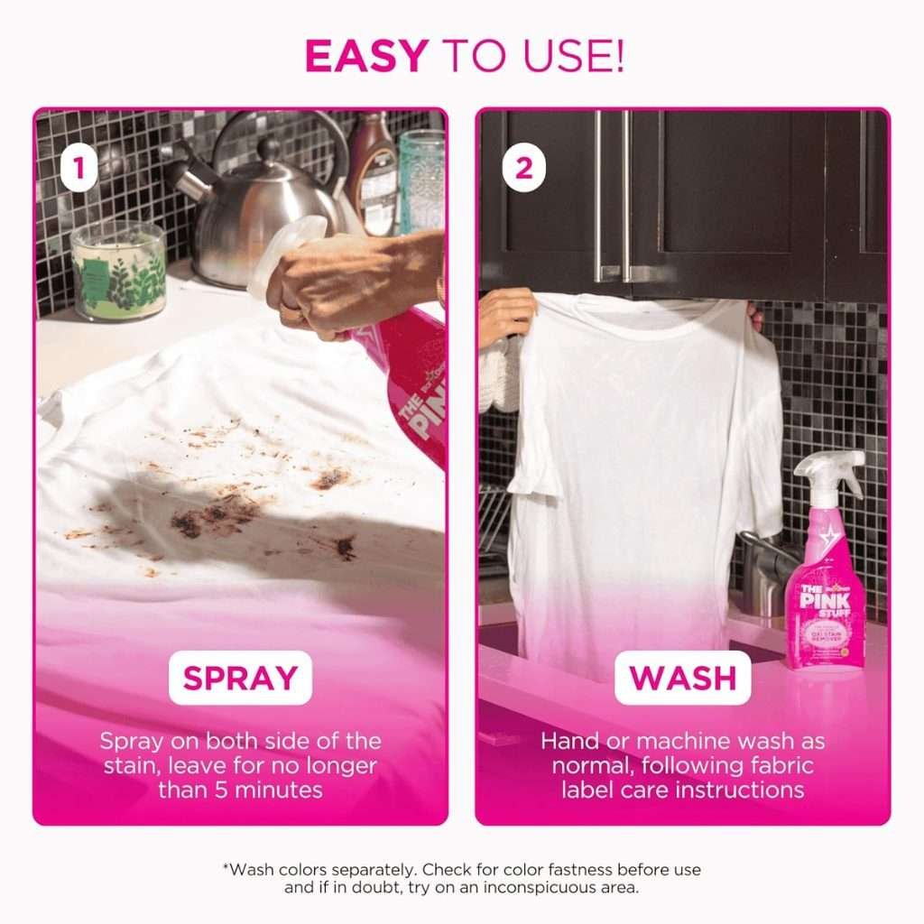 The Pink Stuff Miracle Laundry Oxi Stain Remover Spray 500ml The Pink Stuff Miracle Laundry Oxi Stain Remover Spray 500ml