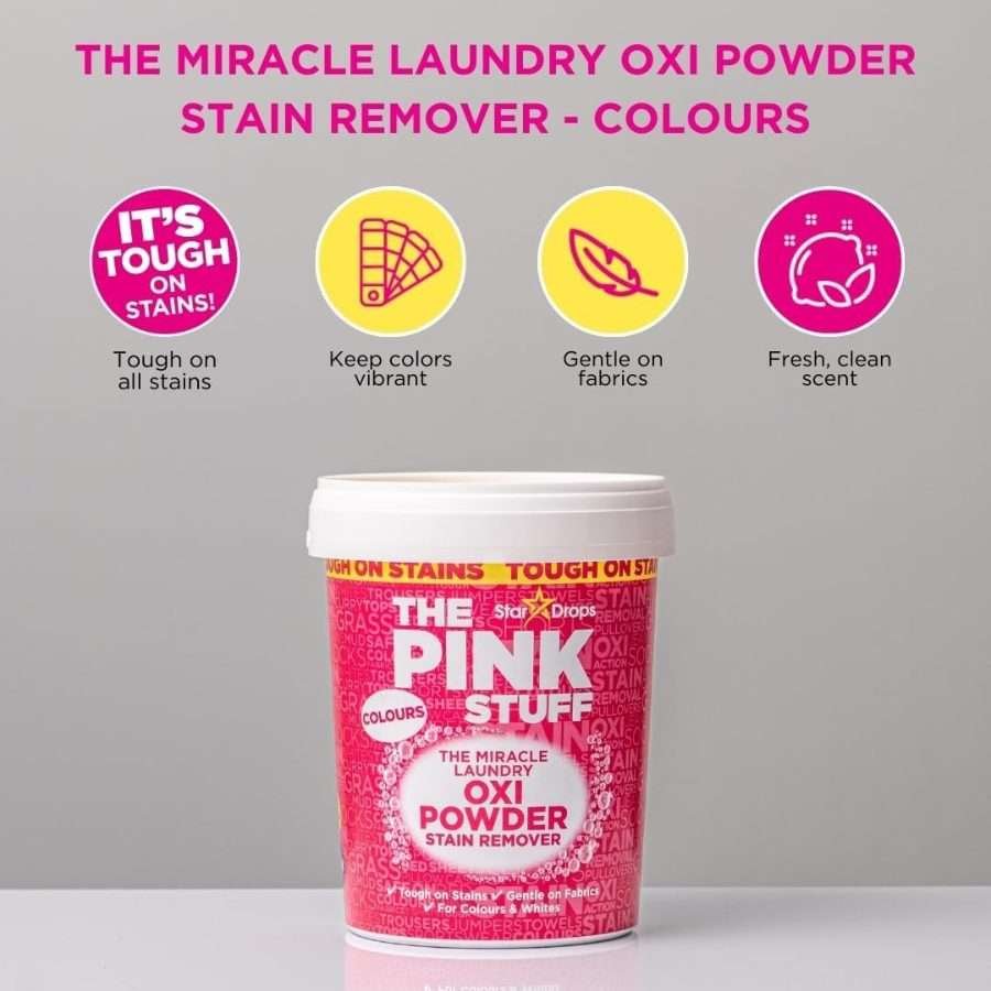 The Pink Stuff Oxi Powder Colours Stain Remover 1kg The Pink Stuff Oxi Powder Colours Stain Remover 1kg