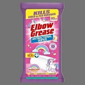 Elbow Grease Rainbow Fruit Anti‑Bacterial Surface Wipes 80pk