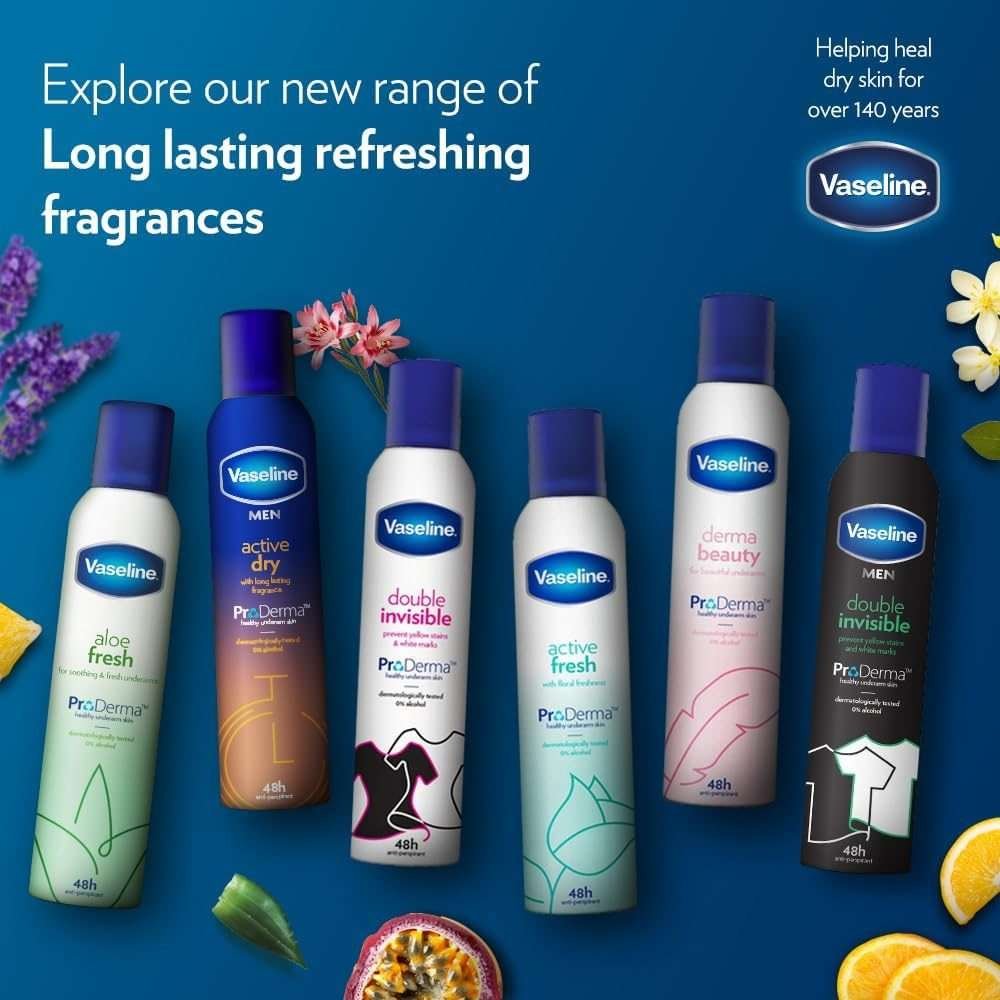 Vaseline Men Double Invisible Antiperspirant Deodorant Spray 250ml Vaseline Men Double Invisible Antiperspirant Deodorant Spray 250ml