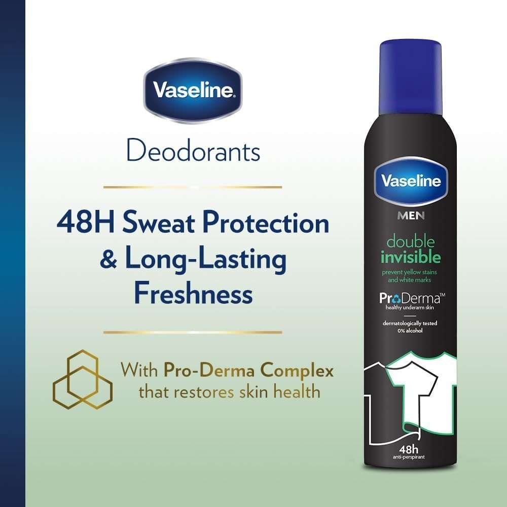 Vaseline Men Double Invisible Antiperspirant Deodorant Spray 250ml Vaseline Men Double Invisible Antiperspirant Deodorant Spray 250ml