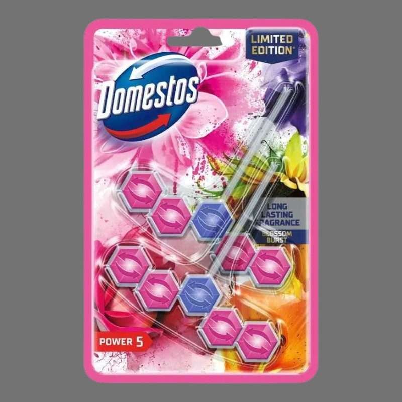 Domestos Power 5 Blossom Burst Rim Block 2 Pack Domestos Power 5 Blossom Burst Rim Block 2 Pack