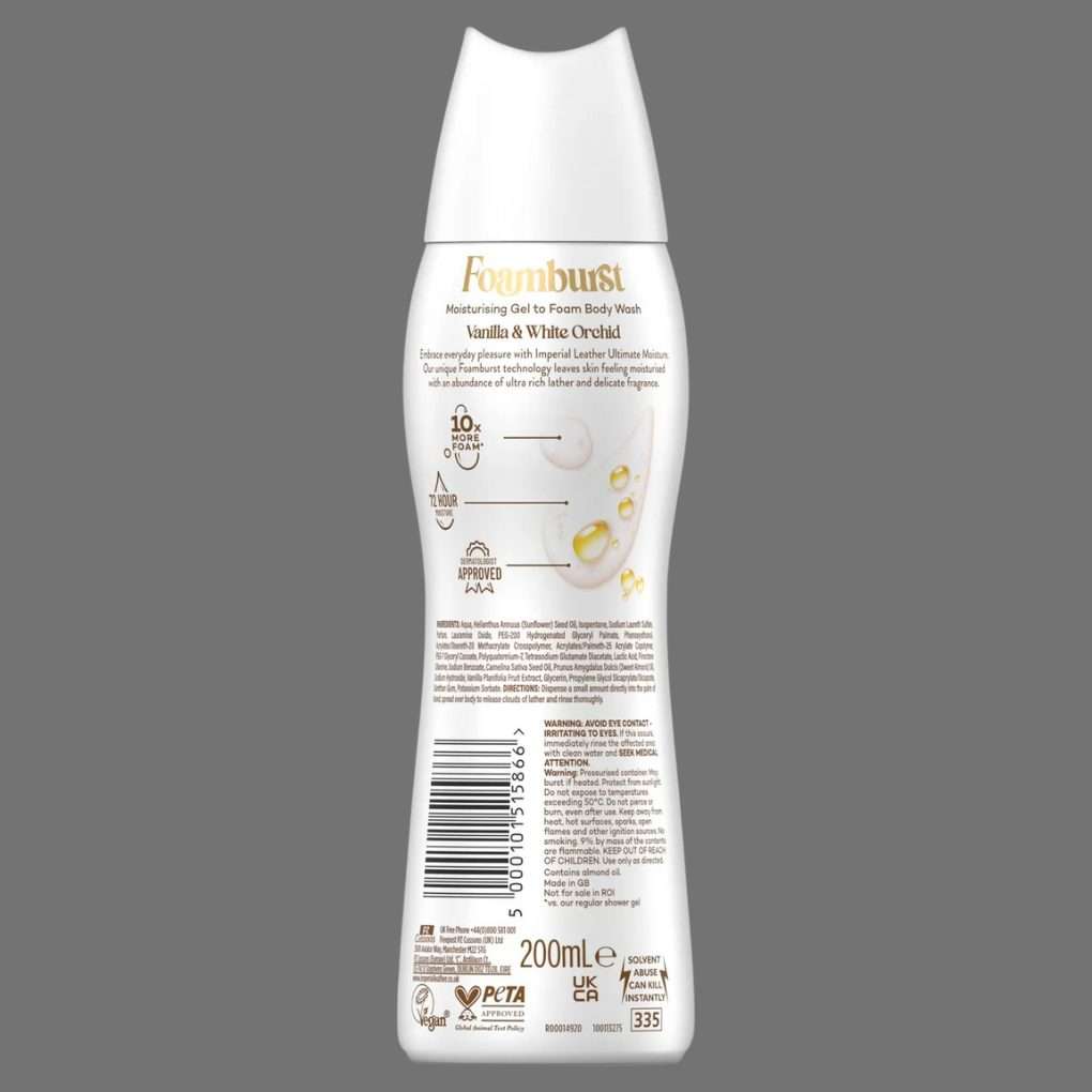 Imperial Leather Vanilla & White Orchid Ultimate Moisture Foamburst 200ml