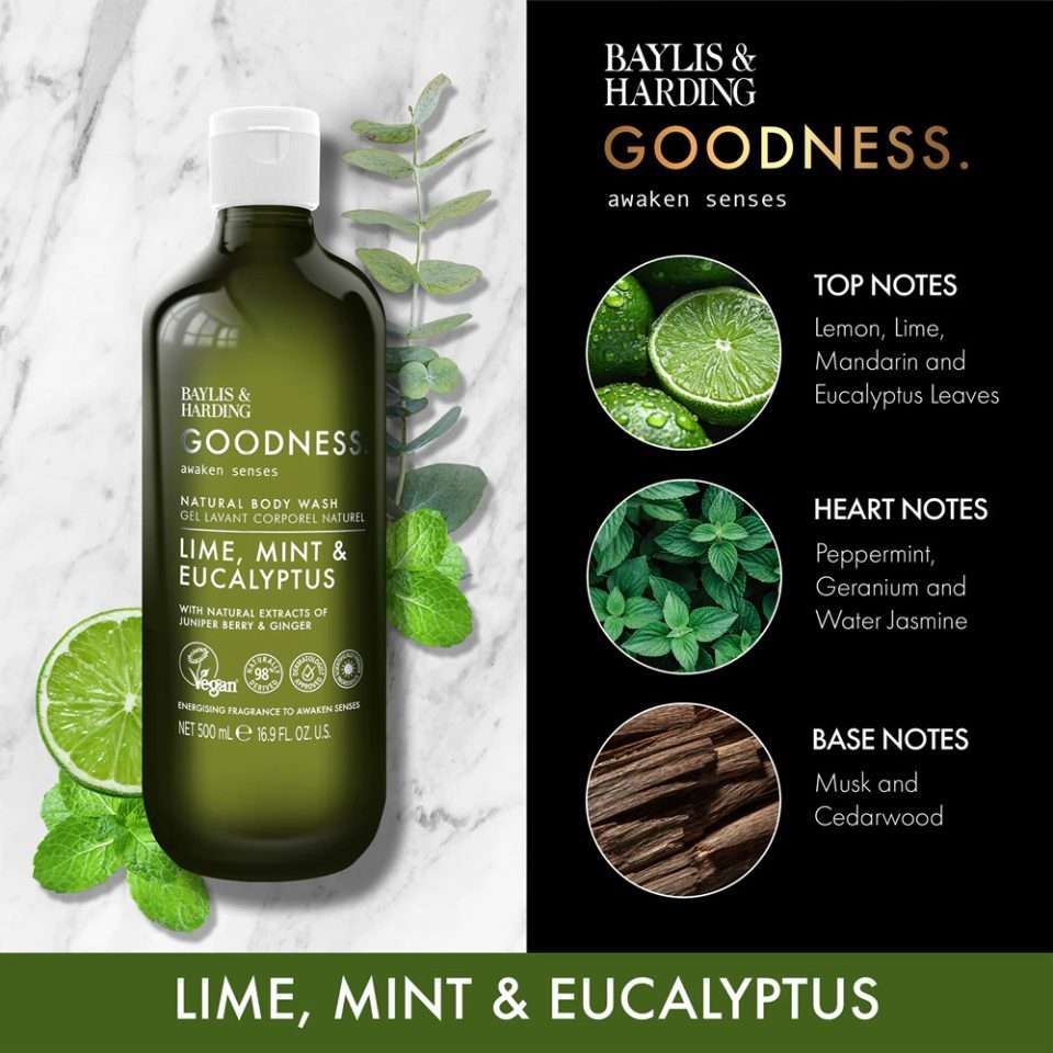 Baylis & Harding Goodness Lime, Mint & Eucalyptus Awaken Body Wash 500ml