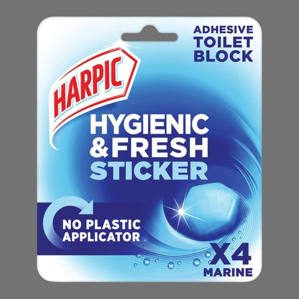 Harpic Marine Hygienic & Fresh Toilet Block Sticker 4 Pack Harpic Marine Hygienic & Fresh Toilet Block Sticker 4 Pack
