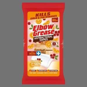 Elbow Grease Cranberry & Orange Anti-Bacterial Wipes 80 Pack