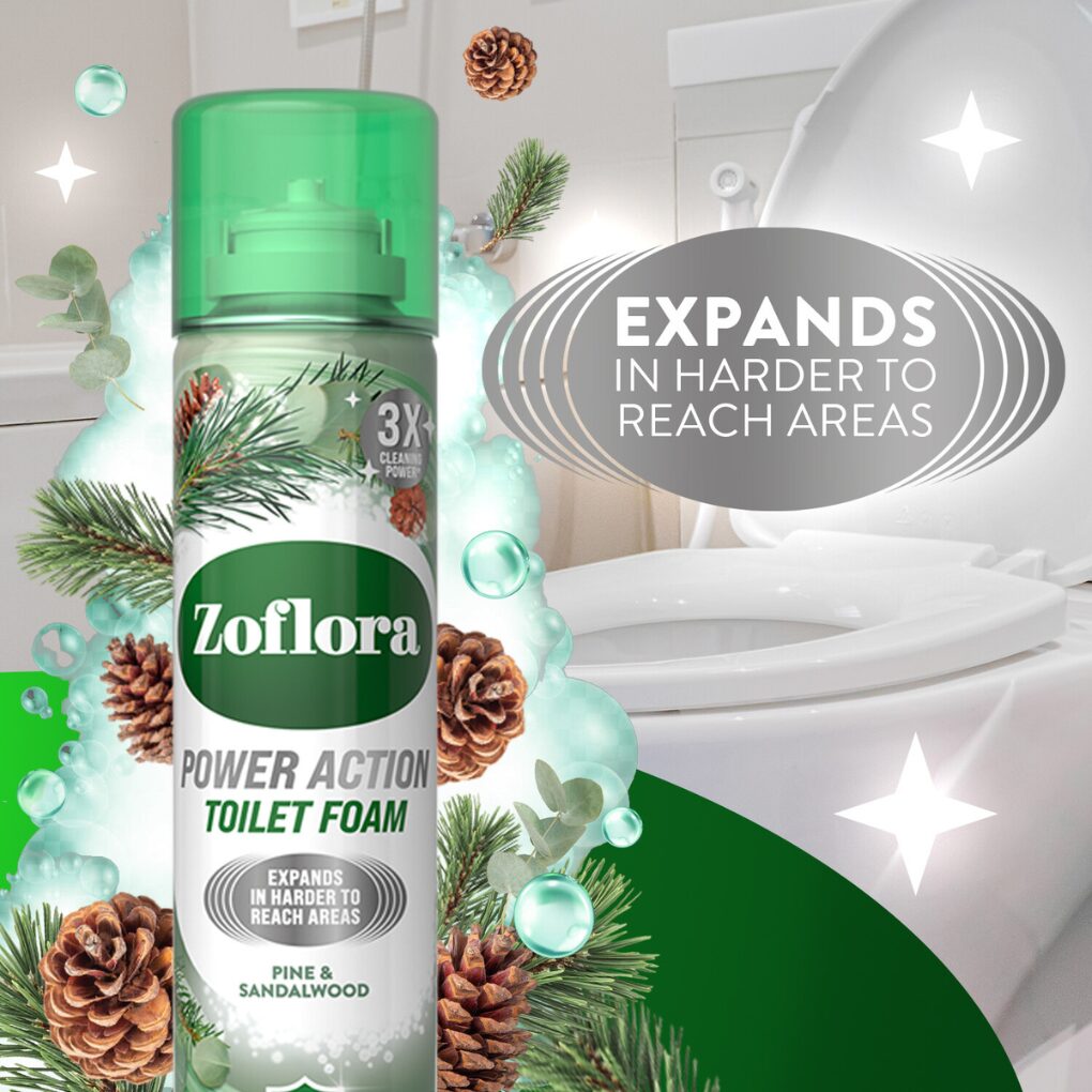 Zoflora Pine & Sandalwood Power Action Toilet Foam 300ml