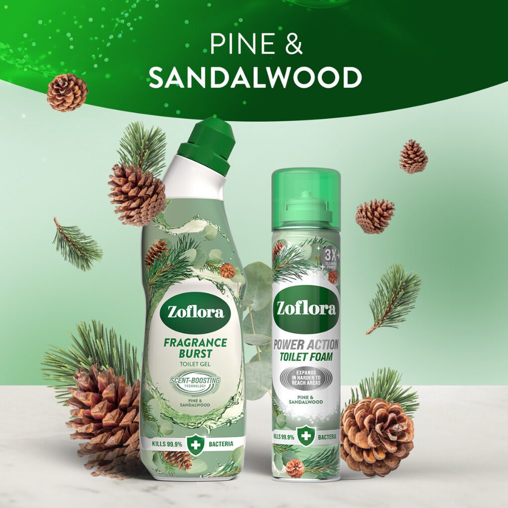 Zoflora Pine & Sandalwood Power Action Toilet Foam 300ml